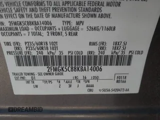 2019 Ford Flex SEL with VIN 2FMGK5C88KBA14006, listed as a IAAI auction lot 41504659 with 78,098 mi miles. Bid and sale history available at carsss.com. Image 9.