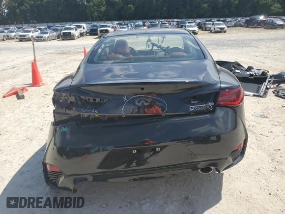 2022 Infiniti Q60 Red Sport 400 with VIN JN1FV7LL7NM680945, listed as a Copart auction lot 69774344 with 9,036 mi miles and Salvage title. Bid and sale history available at DreamBid. Image 6.