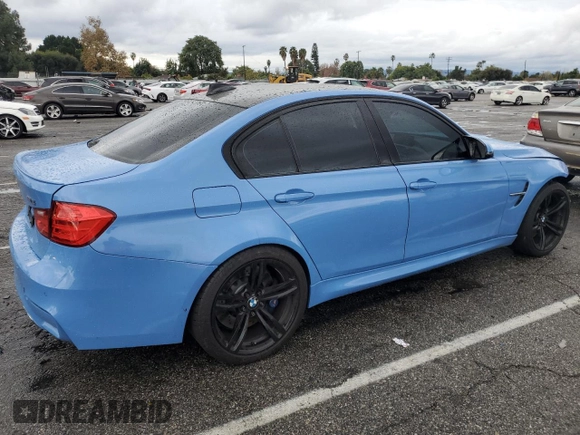 2015 BMW M3 with VIN WBS3C9C54FP805394, listed as a Copart auction lot 81572603 with 106,288 mi miles. Bid and sale history available at carsss.com. Image 3.