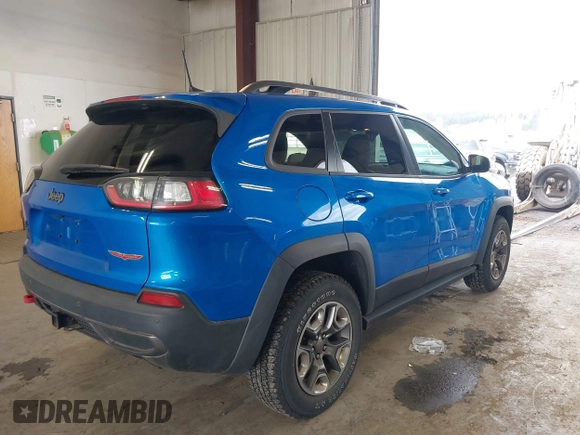 2019 Jeep Cherokee Trailhawk with VIN 1C4PJMBX0KD168097, listed as a IAAI auction lot 41787878 with 39,163 mi miles and . Bid and sale history available at DreamBid. Image 4.