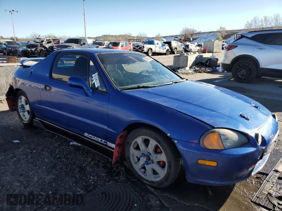 1994 Honda del Sol S with VIN JHMEG1142RS000753, listed as a Copart auction lot 80063034 with 214,736 mi miles and Salvage Title. Bid and sale history available at carsss.com. Image 4.