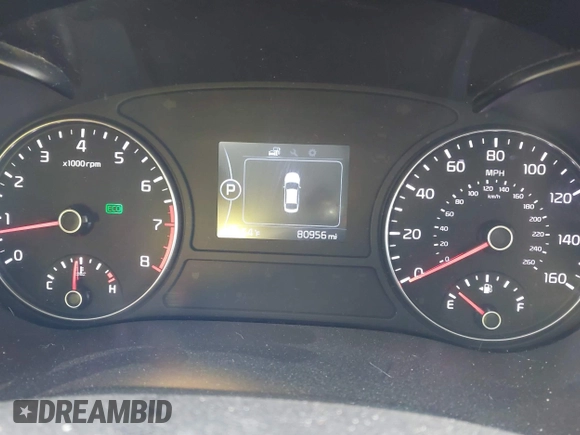 2017 Kia Optima LX with VIN 5XXGT4L32HG168901, listed as a IAAI auction lot 41775573 with 80,956 mi miles. Bid and sale history available at carsss.com. Image 7.