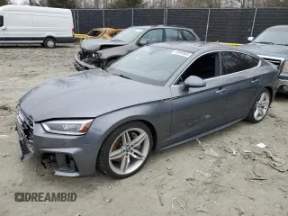2018 Audi A5 Sportback Premium Plus with VIN WAUENCF53JA005570, listed as a Copart auction lot 45690585 with 104,364 mi miles and Salvage Title. Bid and sale history available at carsss.com. Image 1.
