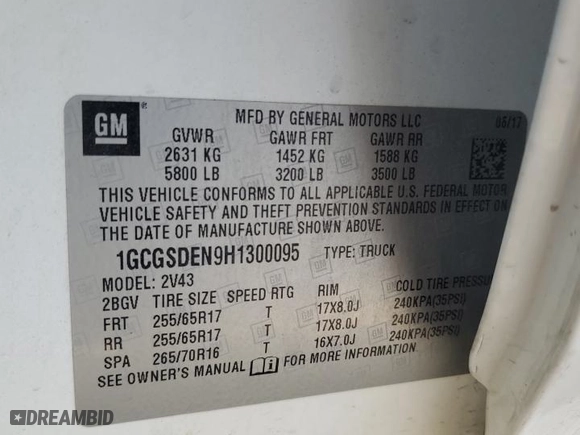 2017 Chevrolet Colorado 2WD Z71 with VIN 1GCGSDEN9H1300095, listed as a Copart auction lot 48717865 with 181,471 mi miles and Salvage Title. Bid and sale history available at carsss.com. Image 13.