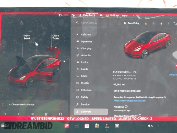 2022 Tesla Model 3 Long Range with VIN 5YJ3E1EB3NF264532, listed as a IAAI auction lot 41842044 with 42,280 mi miles and . Bid and sale history available at DreamBid. Image 7.
