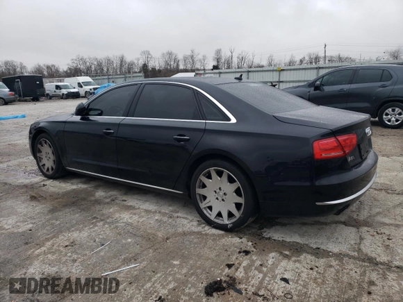 2013 Audi A8 L 3.0L with VIN WAURGAFD2DN001126, listed as a Copart auction lot 87213164 with 116,694 mi miles and Salvage Title. Bid and sale history available at carsss.com. Image 2.