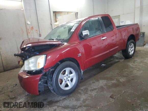 2004 Nissan Titan SE z VIN 1N6AA06A84N590696, wystawiony jako Copart lot #55947145 z przebiegiem 244 851 mil mil oraz Szkoda całkowita • Salvage title. Historia ofert i sprzedaży dostępna na DreamBid. Obrazek 1.