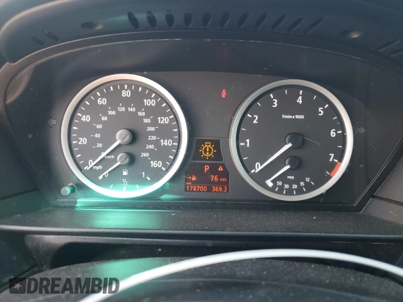 2007 BMW 5 Series 525i with VIN WBANE53547CW67591, listed as a Copart auction lot 57466285 with 178,700 mi miles and Salvage title. Bid and sale history available at DreamBid. Image 9.