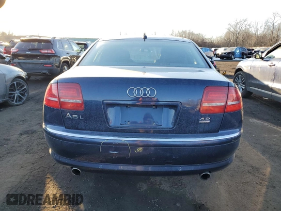2010 Audi A8 with VIN WAURVAFA2AN008181, listed as a Copart auction lot 88643975 with 109,506 mi miles and Salvage title. Bid and sale history available at DreamBid. Image 6.