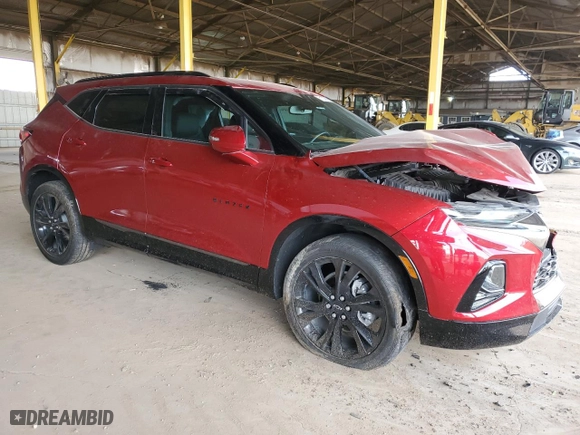 2022 Chevrolet Blazer RS with VIN 3GNKBERS1NS116190, listed as a Copart auction lot 51533915 with 22,502 mi miles and Salvage Title. Bid and sale history available at carsss.com. Image 4.