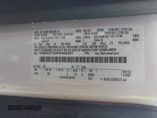 2023 Ford Transit Passenger XL with VIN 1FBAX2YG0PKA92257, listed as a IAAI auction lot 41996145 with 61,932 mi miles and . Bid and sale history available at DreamBid. Image 9.