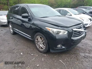 2013 Infiniti JX35 with VIN 5N1AL0MN4DC314235, listed as a IAAI auction lot 41913743 with 210,201 mi miles. Bid and sale history available at carsss.com. Image 1.
