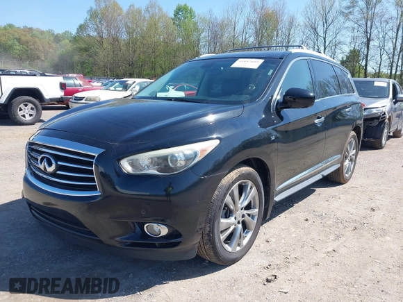 2015 Infiniti QX60 with VIN 5N1AL0MM7FC521714, listed as a IAAI auction lot 41897689 with 186,610 mi miles. Bid and sale history available at carsss.com. Image 2.