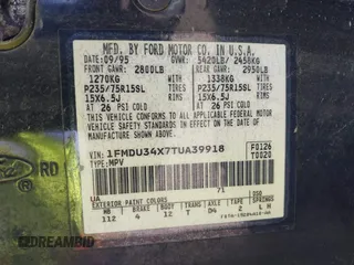 1996 Ford Explorer XL с VIN 1FMDU34X7TUA39918, выставлен на аукционе IAAI как лот 42033378 с пробегом 216 640 миль миль и . История ставок и продаж доступна на DreamBid. Изображение 9.