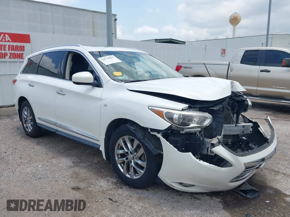2014 Infiniti QX60 with VIN 5N1AL0MM8EC519291, listed as a IAAI auction lot 39510962 with 109,429 mi miles and . Bid and sale history available at DreamBid. Image 1.