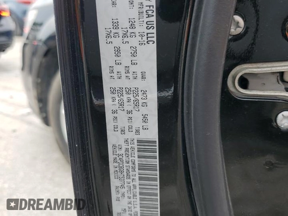 2017 Dodge Journey SXT with VIN 3C4PDCBG8HT537745, listed as a Copart auction lot 60446765 with 160,312 mi miles and Clean title. Bid and sale history available at DreamBid. Image 12.