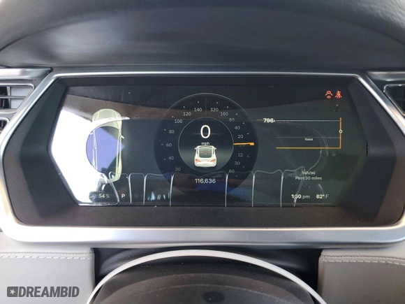 2012 Tesla Model S Performance with VIN 5YJSA1DP2CFP01454, listed as a Copart auction lot 53503025 with 116,636 mi miles and Salvage Title. Bid and sale history available at carsss.com. Image 9.