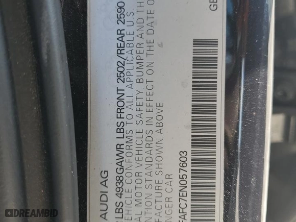 2014 Audi A6 2.0T Premium Plus with VIN WAUDFAFC7EN057603, listed as a Copart auction lot 68737374 with 157997 miles and Salvage Title. Bid and sale history available at carsss.com. Image 12.