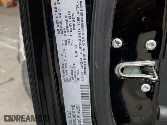 2022 Ram 2500 Limited z VIN 3C6UR5TL7NG127400, wystawiony jako Copart lot #42831425 z przebiegiem 34 375 mil mil oraz Szkoda całkowita • Salvage title. Historia ofert i sprzedaży dostępna na DreamBid. Obrazek 12.
