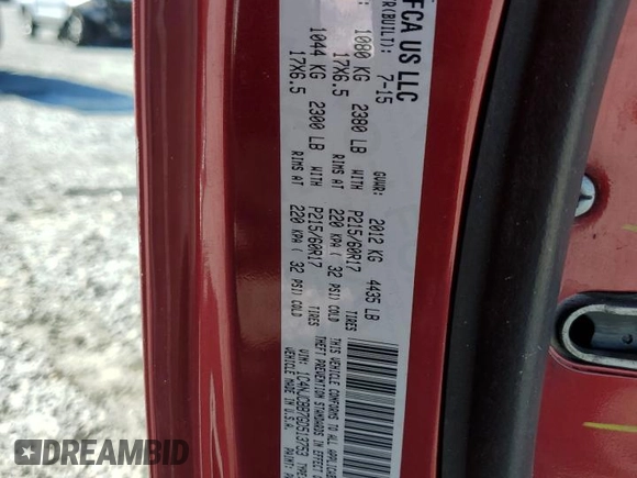 2016 Jeep Compass 75th Anniversary with VIN 1C4NJCBB7GD513753, listed as a Copart auction lot 43502735 with 73,887 mi miles and Salvage Title. Bid and sale history available at carsss.com. Image 14.