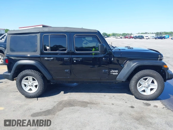 2018 Jeep Wrangler Unlimited Sport with VIN 1C4HJXDN3JW198375, listed as a IAAI auction lot 41965568 with 106,418 mi miles and . Bid and sale history available at DreamBid. Image 13.
