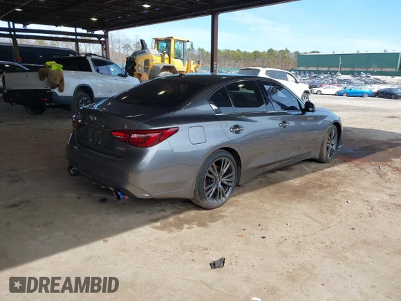 2020 Infiniti Q50 3.0t LUXE with VIN JN1EV7ARXLM254991, listed as a IAAI auction lot 41688390 with 55,873 mi miles. Bid and sale history available at carsss.com. Image 4.