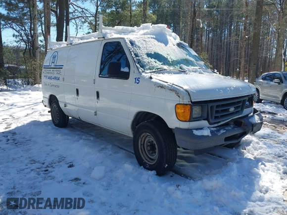 2007 Ford Econoline Cargo Commercial with VIN 1FTNE14WX7DB23318, listed as a IAAI auction lot 41560386 with 209,790 mi miles and . Bid and sale history available at DreamBid. Image 1.