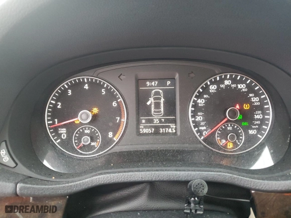 2014 Volkswagen Passat SEL Premium with VIN 1VWCS7A35EC113454, listed as a Copart auction lot 44992095 with 59,057 mi miles and Clean Title. Bid and sale history available at carsss.com. Image 9.