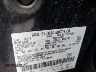 2012 Ford Expedition Max King Ranch with VIN 1FMJK1J52CEF64587, listed as a Copart auction lot 61662885 with 117,375 mi miles and Clean title. Bid and sale history available at DreamBid. Image 13.