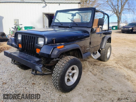 1993 Jeep Wrangler "S" with VIN 1J4FY19P1PP243899, listed as a Copart auction lot 49513795 with 41 mi miles and Clean Title. Bid and sale history available at carsss.com. Image 2.