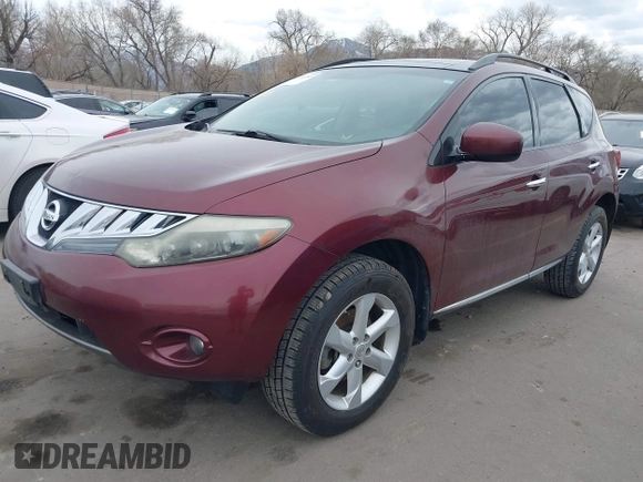 2009 Nissan Murano SL with VIN JN8AZ18WX9W132934, listed as a IAAI auction lot 41891283 with Not Provided miles and . Bid and sale history available at DreamBid. Image 2.