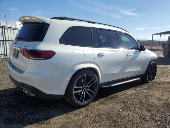 2022 Mercedes-Benz GLS 450 with VIN 4JGFF5KE1NA698159, listed as a Copart auction lot 42508364 with 23,585 mi miles and . Bid and sale history available at DreamBid. Image 3.