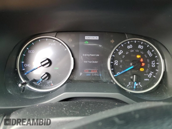 2020 Toyota RAV4 Hybrid XLE with VIN JTMR6RFV5LD003115, listed as a Copart auction lot 60966755 with 53,942 mi miles and Salvage title. Bid and sale history available at DreamBid. Image 9.