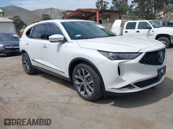 2022 Acura MDX w/Technology Package with VIN 5J8YD9H48NL009409, listed as a IAAI auction lot 42025333 with 21,889 mi miles. Bid and sale history available at carsss.com. Image 1.