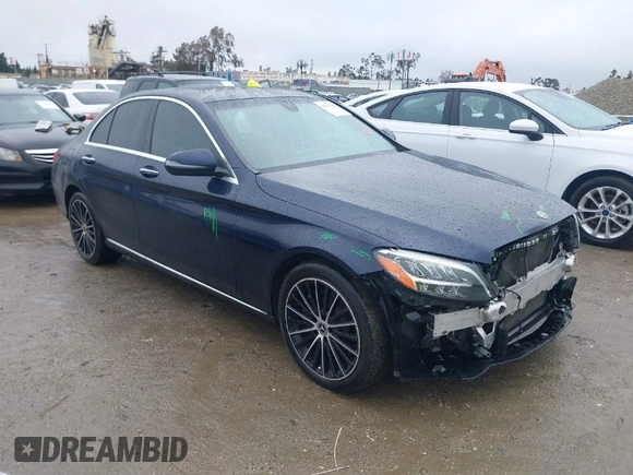 2021 Mercedes-Benz C 300 with VIN W1KWF8DB2MR637496, listed as a IAAI auction lot 41583647 with 38,746 mi miles and . Bid and sale history available at carsss.com. Image 1.