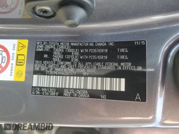 2016 Lexus RX 350 with VIN 2T2BZMCA4GC007572, listed as a Copart auction lot 54739925 with 78,694 mi miles and Salvage Title. Bid and sale history available at DreamBid. Image 14.