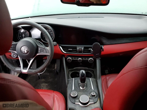 2019 Alfa Romeo Giulia with VIN ZARFAMAN4K7622772, listed as a Copart auction lot 73953434 with 0 mi miles and Salvage Title. Bid and sale history available at carsss.com. Image 8.