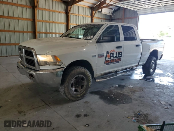 2012 Ram 2500 ST with VIN 3C6TD5CT2CG324367, listed as a Copart auction lot 57060715 with 272,509 mi miles and Salvage title. Bid and sale history available at DreamBid. Image 1.