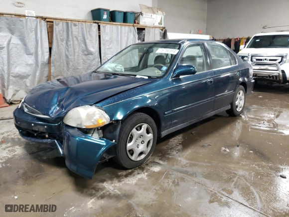 1998 Honda Civic EX with VIN 1HGEJ8649WL012457, listed as a Copart auction lot 76780314 with 150,709 mi miles and Salvage Title. Bid and sale history available at carsss.com. Image 1.