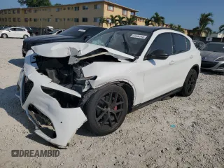 2019 Alfa Romeo Stelvio Ti with VIN ZASPAKBN3K7C70518, listed as a Copart auction lot 53438145 with Not provided miles and Non repairable. Bid and sale history available at DreamBid. Image 1.