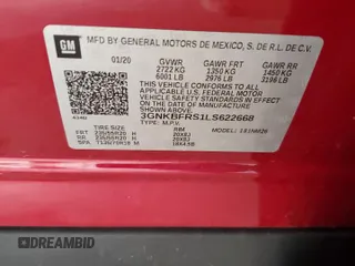 2020 Chevrolet Blazer Premier with VIN 3GNKBFRS1LS622668, listed as a Copart auction lot 49954355 with Not provided miles and Salvage title. Bid and sale history available at DreamBid. Image 12.