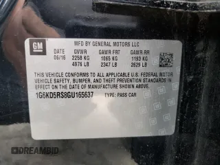 2016 Cadillac CT6 Luxury AWD with VIN 1G6KD5RS8GU165637, listed as a Copart auction lot 55574075 with 34,675 mi miles and Salvage title. Bid and sale history available at DreamBid. Image 12.