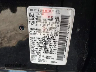 2011 Nissan Murano SL with VIN JN8AZ1MU6BW057143, listed as a IAAI auction lot 41738054 with 147,468 mi miles. Bid and sale history available at carsss.com. Image 9.