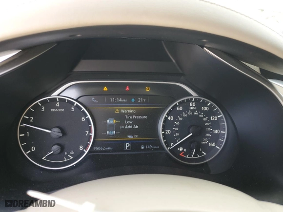 2017 Nissan Murano Platinum with VIN 5N1AZ2MH6HN198650, listed as a Copart auction lot 89311455 with 95,062 mi miles and Salvage Title. Bid and sale history available at carsss.com. Image 9.