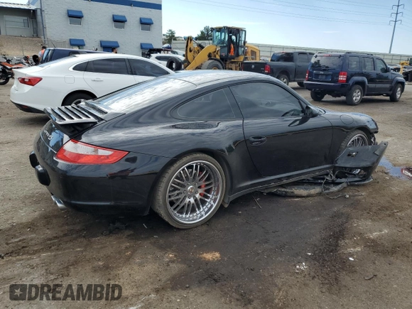 2007 Porsche 911 Carrera S with VIN WP0AB29947S731010, listed as a Copart auction lot 66933424 with 25,651 mi miles and Salvage Title. Bid and sale history available at carsss.com. Image 3.