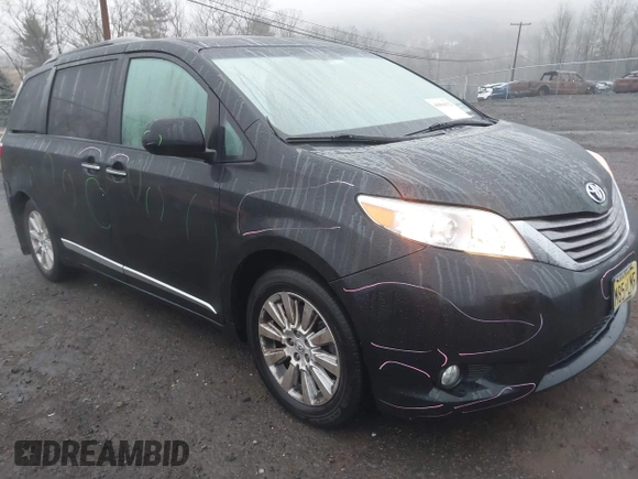 2015 Toyota Sienna Ltd with VIN 5TDDK3DC9FS124680, listed as a IAAI auction lot 41064112 with 46,876 mi miles. Bid and sale history available at carsss.com. Image 1.