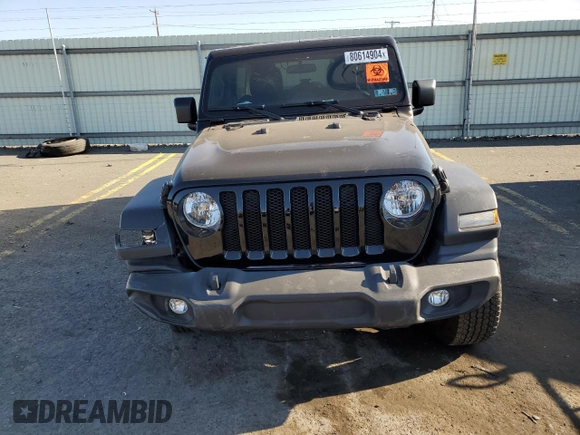 2022 Jeep Wrangler Unlimited Willys Sport with VIN 1C4HJXDN2NW132521, listed as a Copart auction lot 80614904 with 20,793 mi miles and Salvage Title. Bid and sale history available at DreamBid. Image 5.