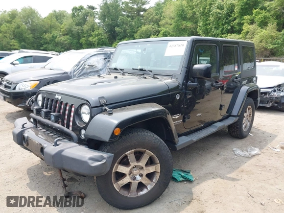 2015 Jeep Wrangler Unlimited Sahara with VIN 1C4HJWEG3FL661568, listed as a IAAI auction lot 42387810 with 140,927 mi miles and . Bid and sale history available at DreamBid. Image 18.