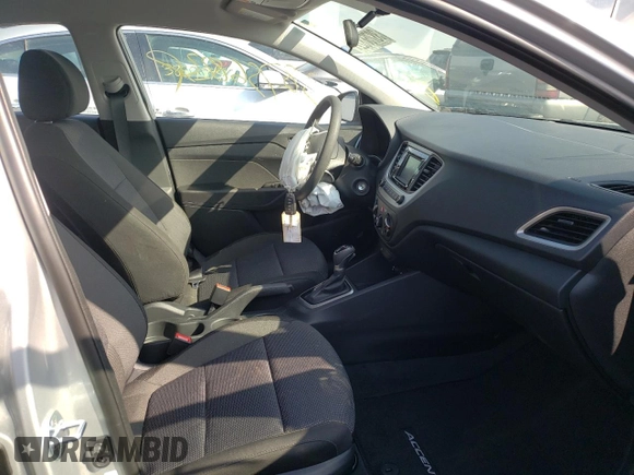 2022 Hyundai Accent SE with VIN 3KPC24A66NE162747, listed as a Copart auction lot 57546194 with 2,080 mi miles and Non repairable. Bid and sale history available at DreamBid. Image 5.