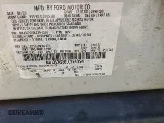 2020 Ford EcoSport SE z VIN MAJ3S2GE0LC394354, wystawiony jako Copart lot #53514755 z przebiegiem Nie podano mil oraz Szkoda całkowita • Salvage title. Historia ofert i sprzedaży dostępna na DreamBid. Obrazek 14.
